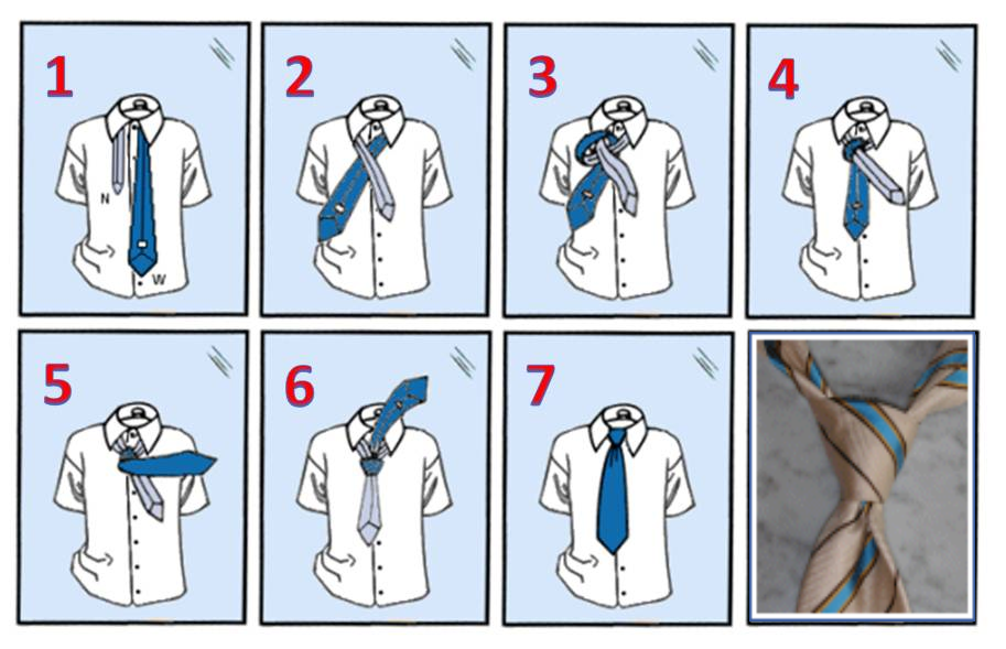 corbata a cuatro manos